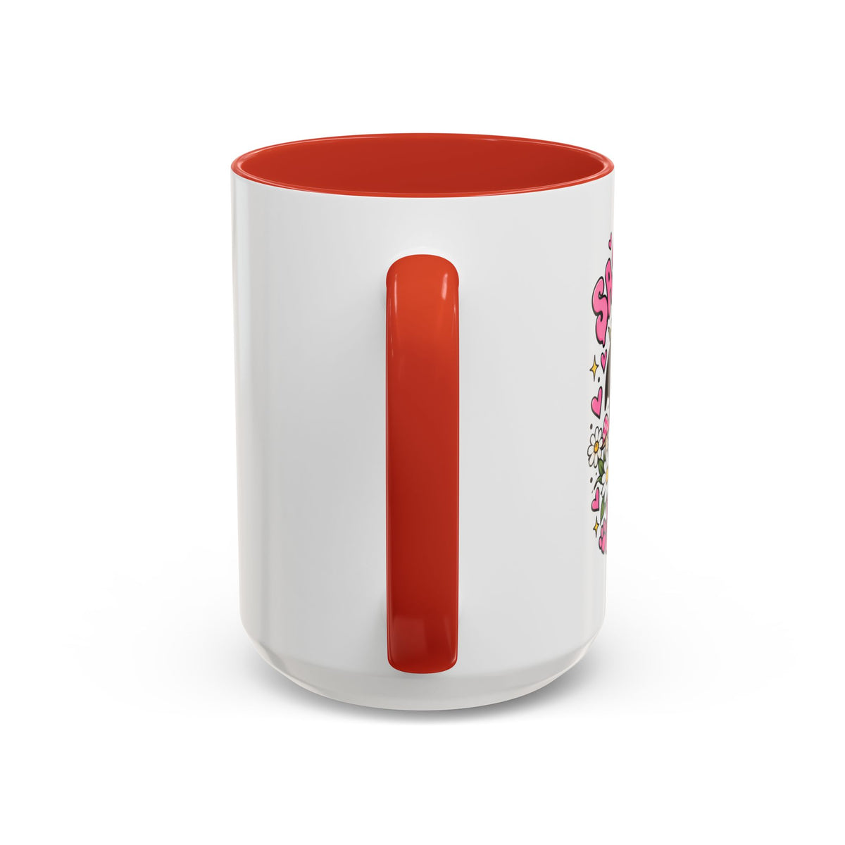 Cute Pit Bull Coffee Mug — "Pit Girl" Floral Accent Ceramic Mug (11/15oz)