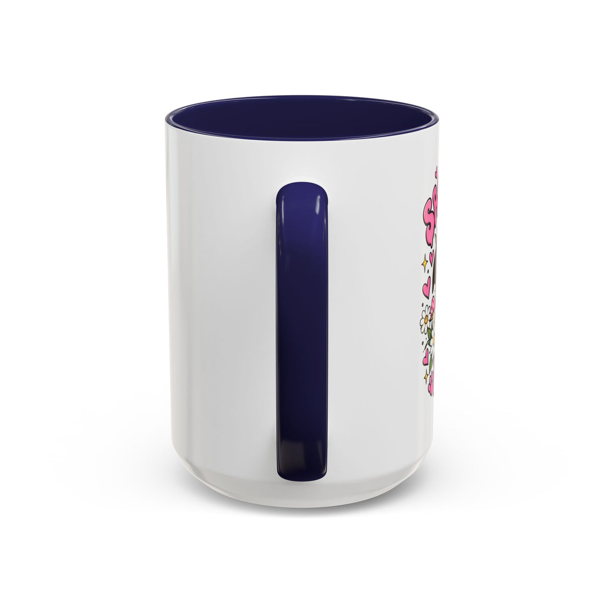 Cute Pit Bull Coffee Mug — "Pit Girl" Floral Accent Ceramic Mug (11/15oz)