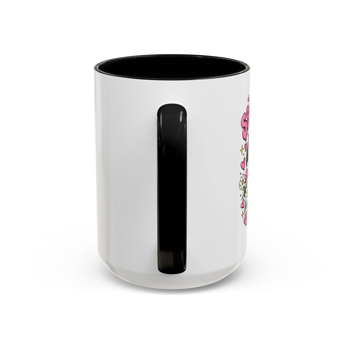 Cute Pit Bull Coffee Mug — "Pit Girl" Floral Accent Ceramic Mug (11/15oz)