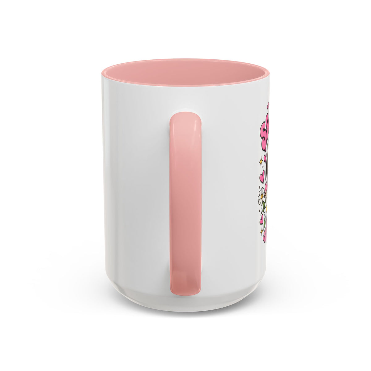 Cute Pit Bull Coffee Mug — "Pit Girl" Floral Accent Ceramic Mug (11/15oz)