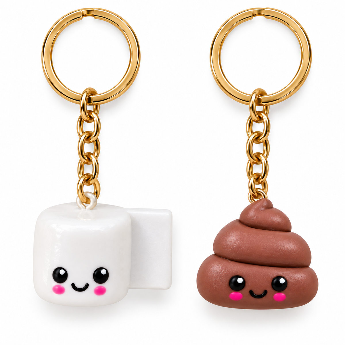 Best Friend Keychain Set – Funny Toilet Paper & Poop Charms
