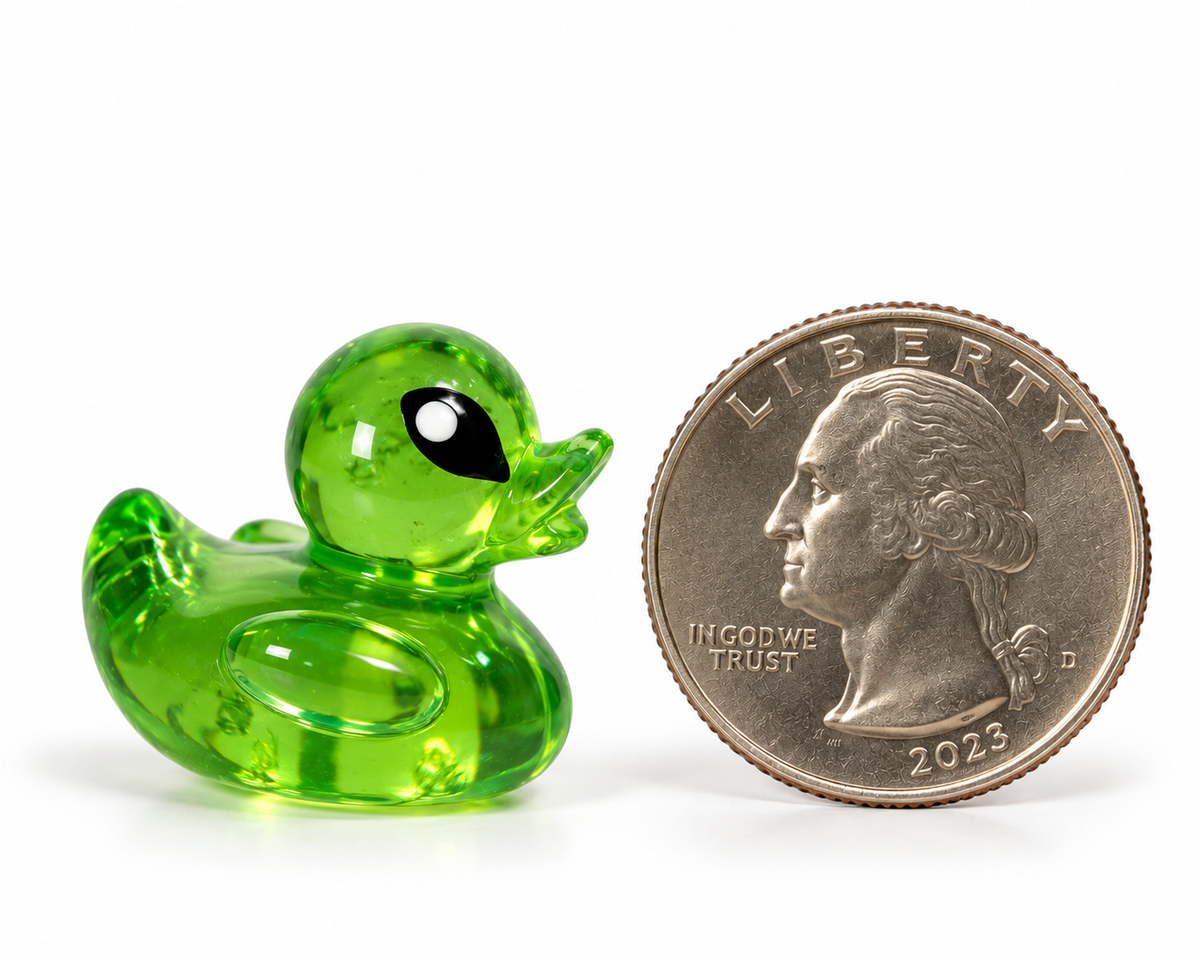 Neon Green Alien Duck Charms – Pack of 4 | DIY Craft Charms