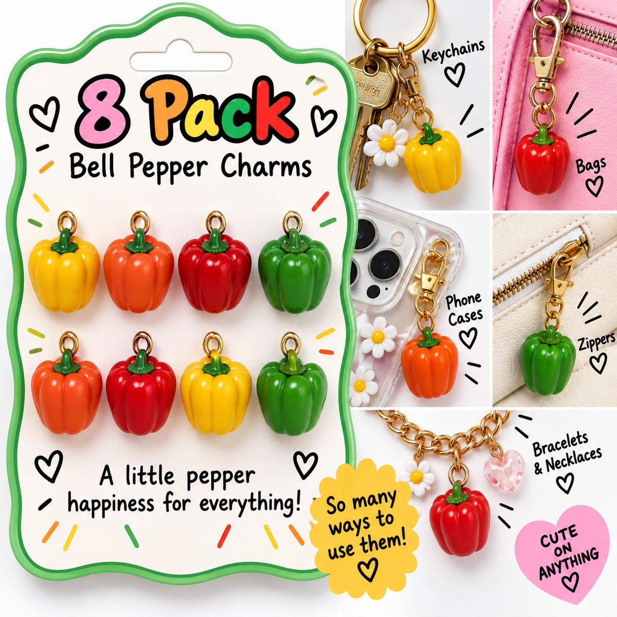 Mini Bell Pepper Charms – 4 Pack