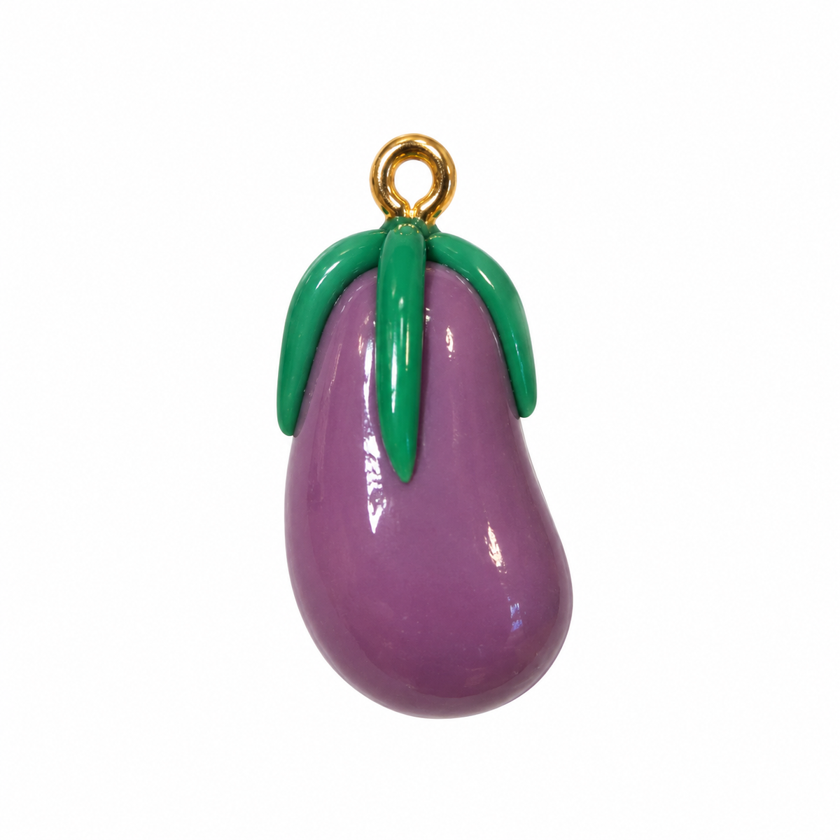 Eggplant Polymer Clay Charms – Pack of 8 | Mini Veggie Charms