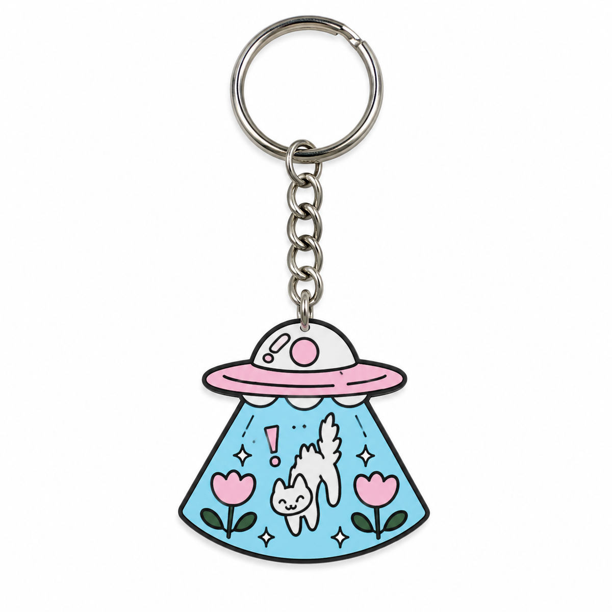 UFO Cat Abduction Keychain