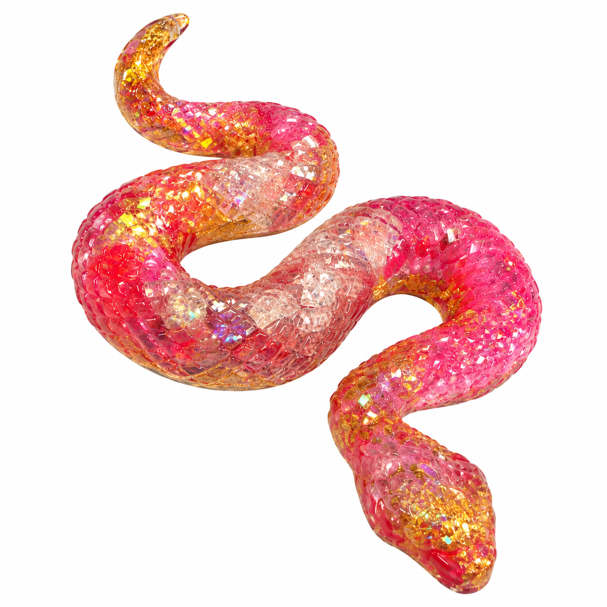Pink & Gold Handmade Resin Snake