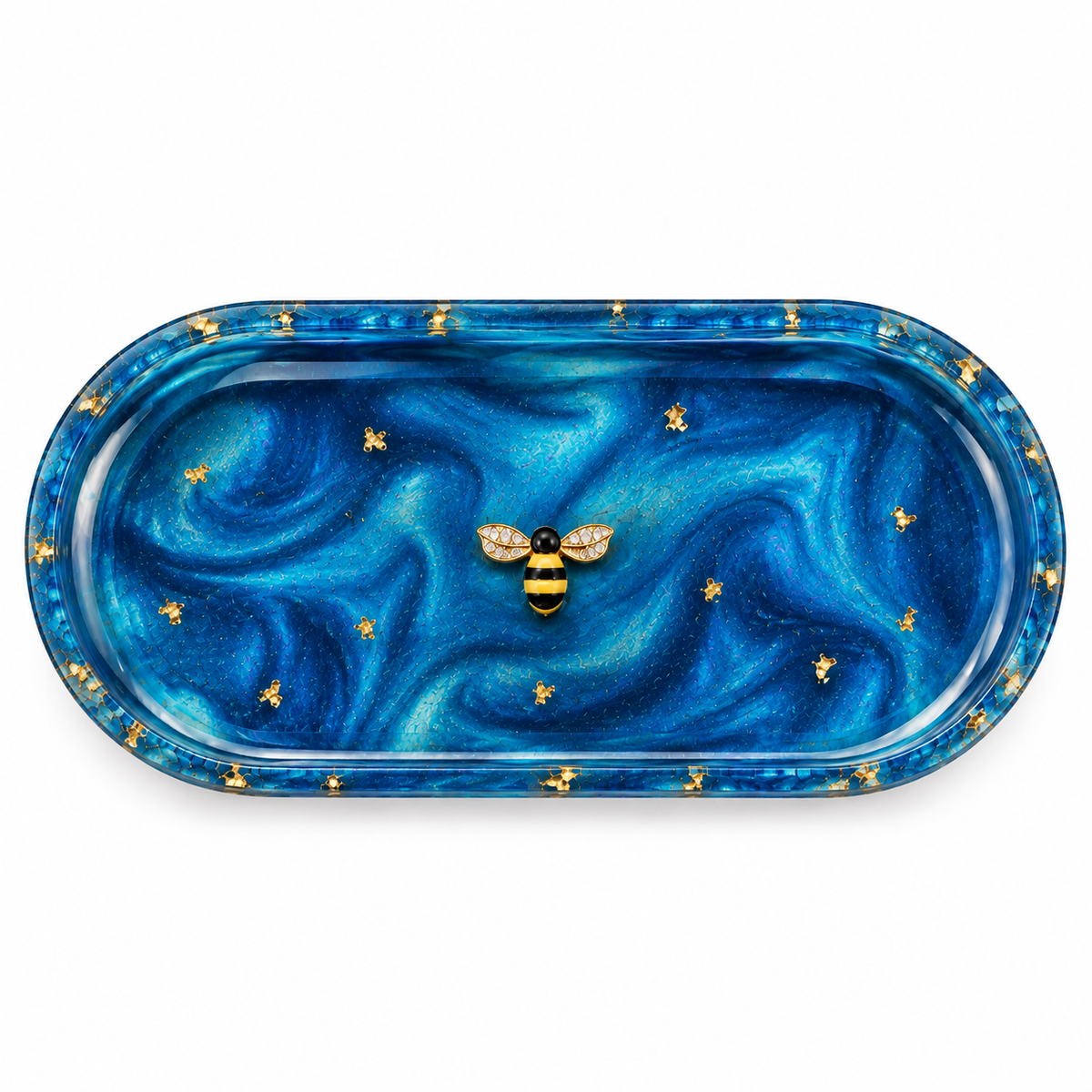 Gold Bee Resin Trinket Tray