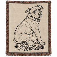 Pet Portrait Woven Blanket — Cozy Dog Throw Blanket