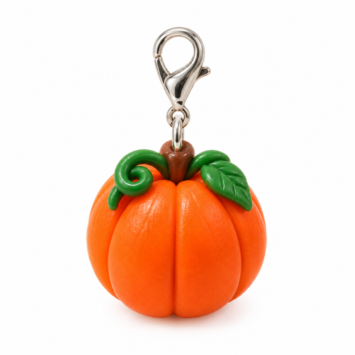 Handmade Pumpkin Polymer Clay Charms – 8 Pack