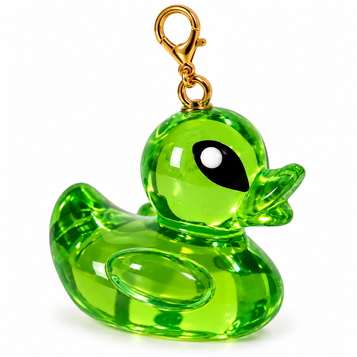 Neon Green Alien Duck Charms – Pack of 4 | DIY Craft Charms